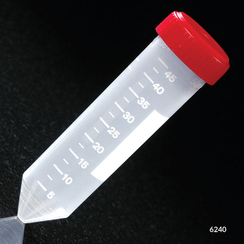 50 ml Polypropylene (PP) Centrifuge Tube with Red Screwcap (HDPE) & Printed Graduations