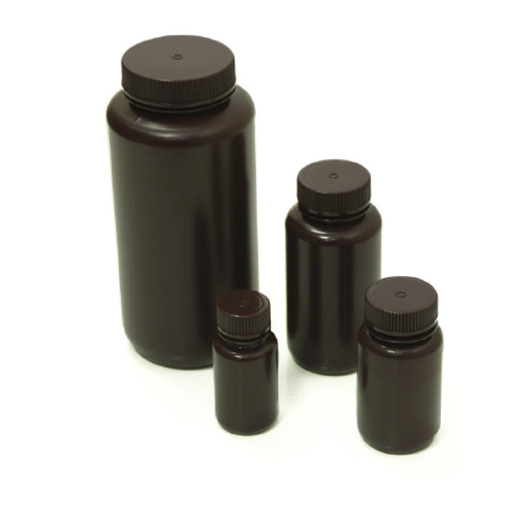 Wide Mouth Amber Bottles