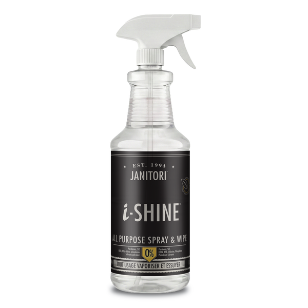 JANITORI iSHINE No.09 1L - Streak-free surface polish for stainless steel and appliances, Made in Canada