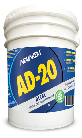AD20 ™ Decal ™ Calcium de qualité industrielle respectueuse de la Calcium, Rust Remover White Étiquette blanche