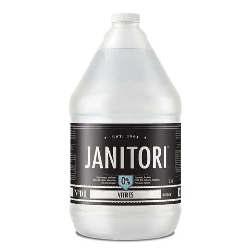 JANITORI Window Cleaner No.01 - Streak-free plant-based window cleaner spray bottle, Made in Canada