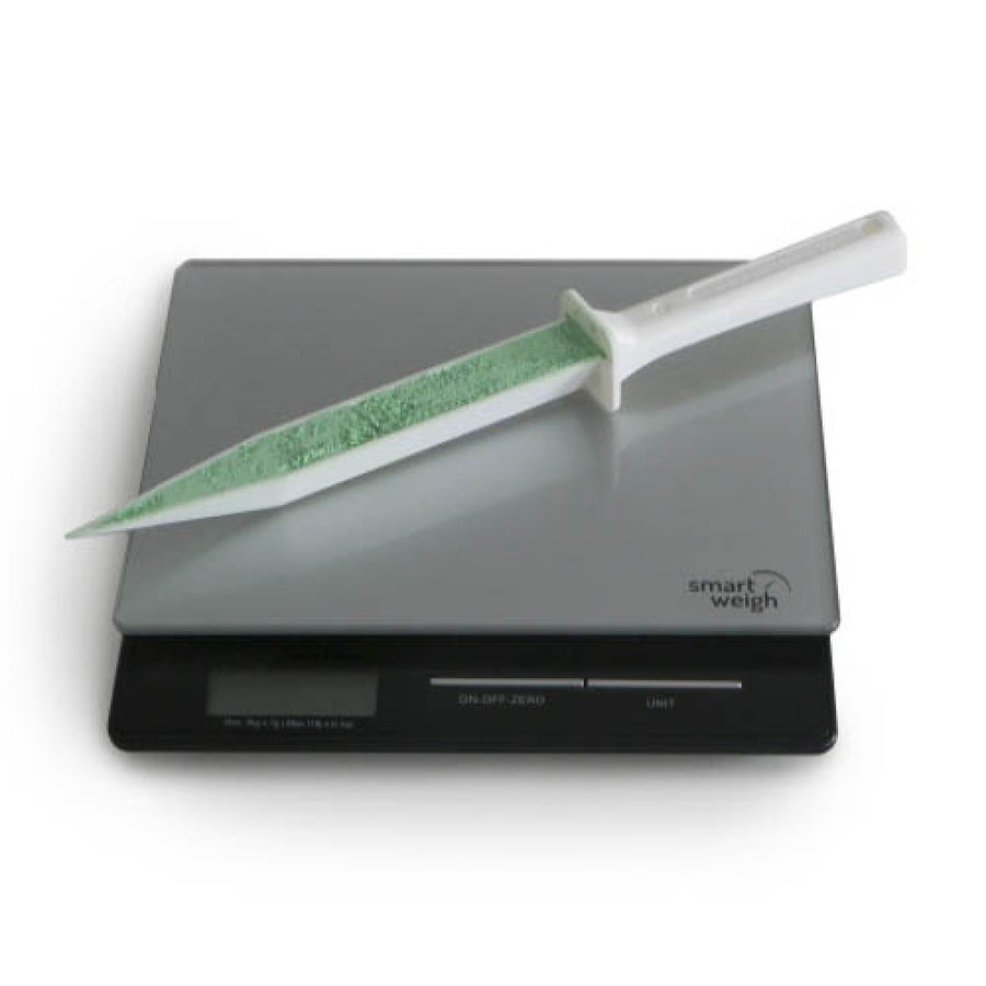 White PS Narrow Blade SteriWare® V-Spatula (CLOSED)