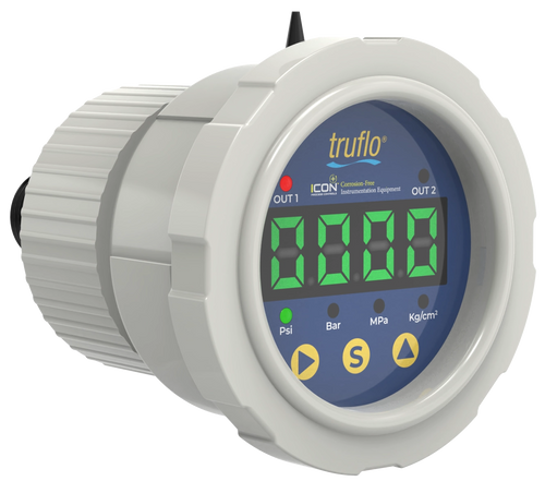 Icon OBS-C-LE Center-Mount All-Plastic Pressure Gauge and Guard with LED Display