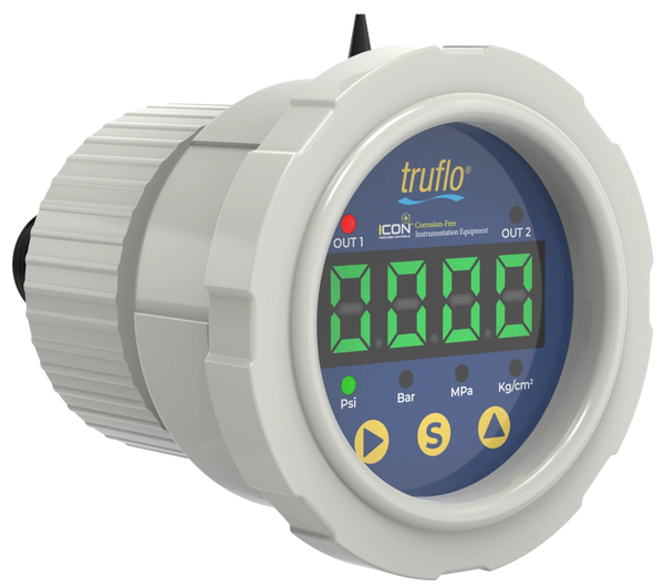 Icon OBS-C-LE Center-Mount All-Plastic Pressure Gauge and Guard with LED Display