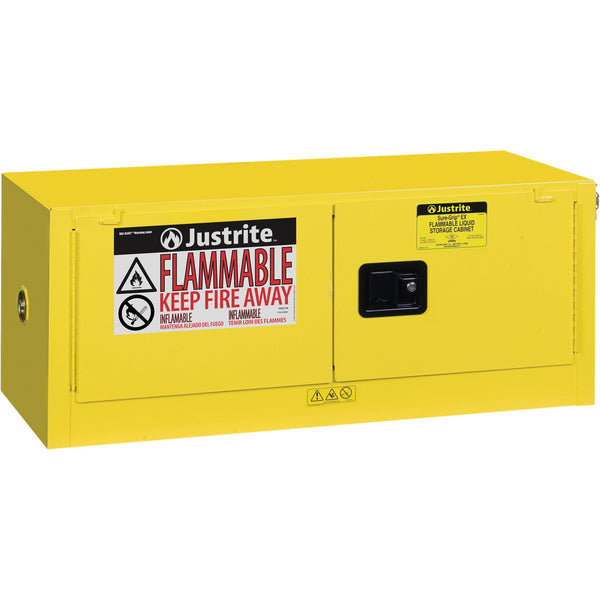 Justrite Sure-Grip EX Piggyback Flammable Safety Cabinet, 12 gal., 2 Door, 43" W x 18" H x 18" D