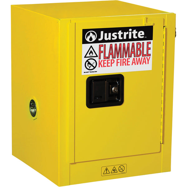 Justrite Sure-Grip EX Countertop Flammable Safety Cabinet, 4 gal., 1 Door, 17" W x 22" H x 17" D