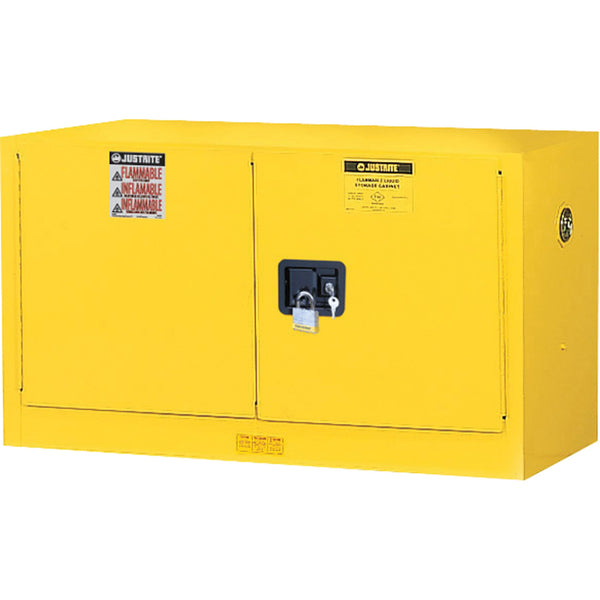 Justrite Sure-Grip EX Wall Mount Flammable Safety Cabinet, 17 gal., 2 Door, 43" W x 24" H x 18" D