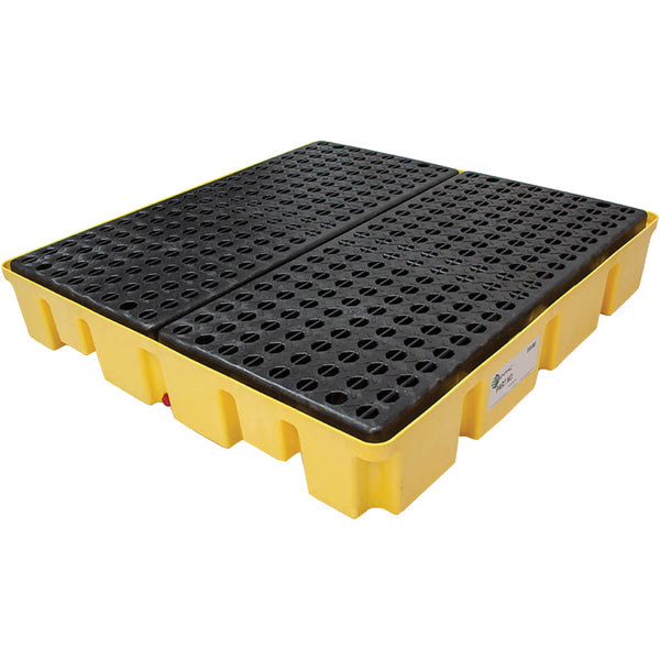 ENPAC Poly-Slim-Line Spill Pallet with Drain, 66 US gal. Spill Capacity, 49" x 49" x 8.75"