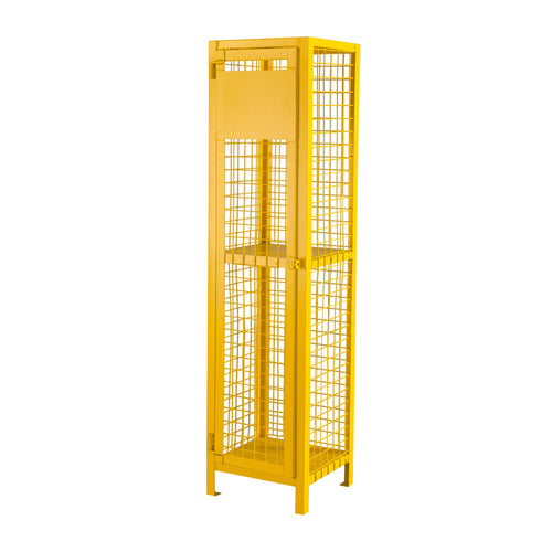 Kleton CSA-Compliant Gas Cylinder Safety Cabinet, 2 Cylinder Capacity, 17" W x 17" D x 69" H, Yellow