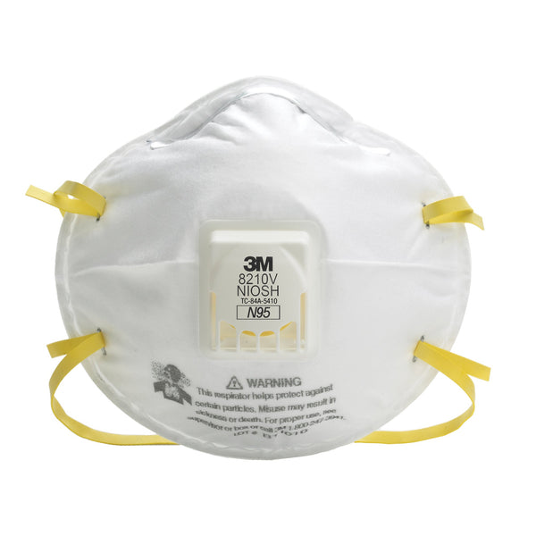 3M 8210V Particulate Respirators, N95, NIOSH Certified, Box of 10