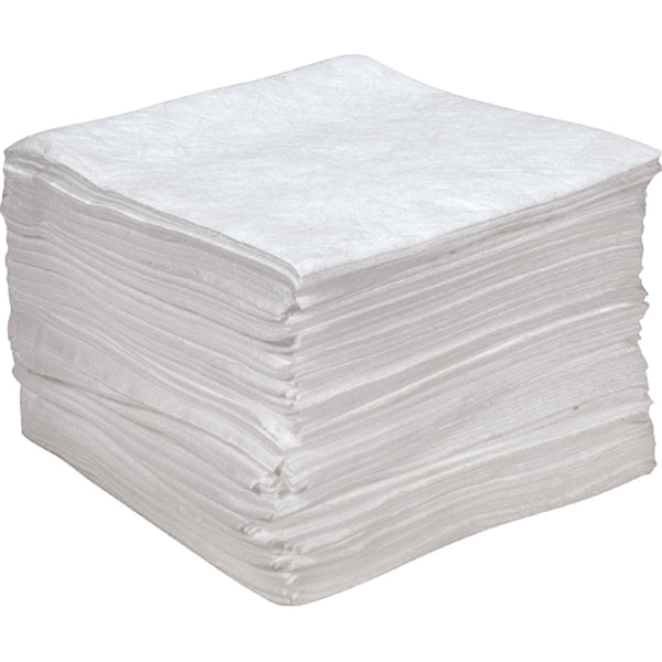 Zenith Premium Anti Static Sorbent Pads, Oil Only, 15" x 18", 25 gal. Absorbancy, Pack of 100