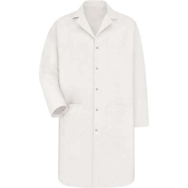 Red Kap Lab Coat, Poly-Cotton, White