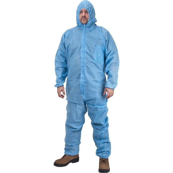 Zenith Premium Hooded Coveralls, Blue, Polypropylene