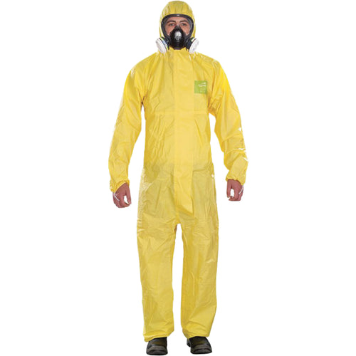 Ansell Microchem® Medium-Duty Disposable Coveralls, Yellow, Polypropylene