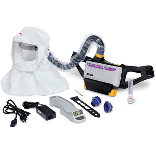 3M Versaflo Powered Air Purifying Respirator Easy Clean Kit, Loose Fitting Hood & Faceshield, Lithium-Ion Battery