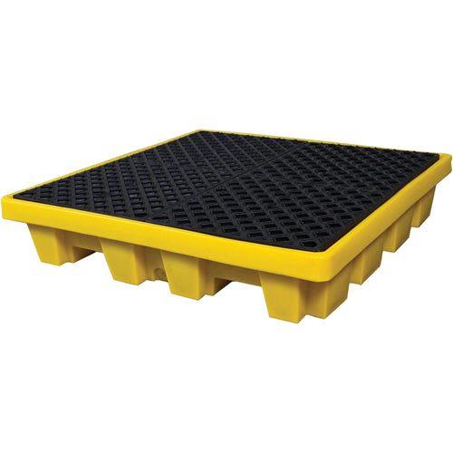 UltraTech 4-Drum Nestable Ultra-Spill Pallet, 66 US gal. Spill Capacity, 51" x 51" x 10"