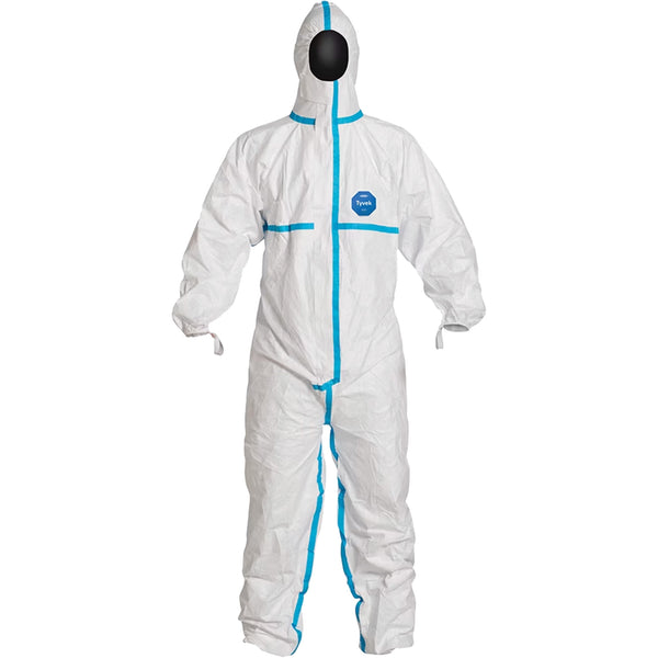 DuPont Tyvek® 600 Hooded Coveralls, White, Case of 25