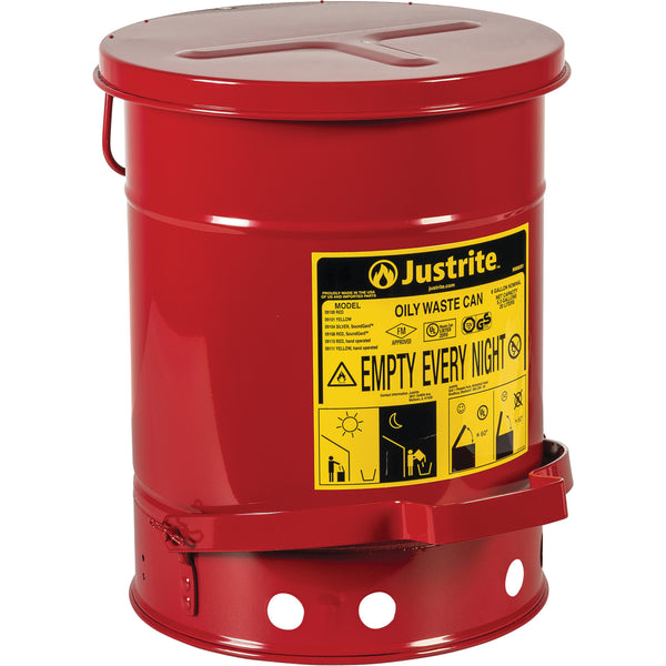 Justrite Oily Waste Cans, FM Approved/UL Listed