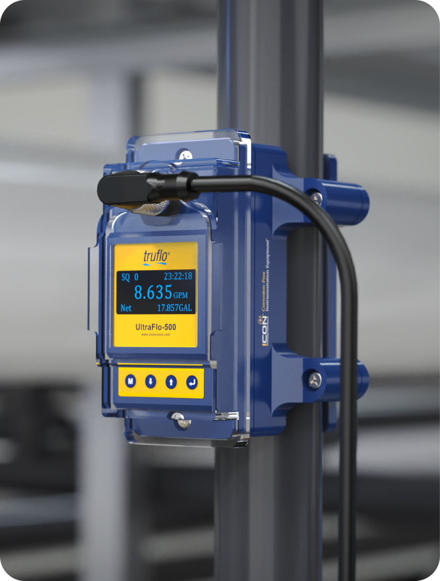 Icon UltraFlo 500S Clamp-On Ultrasonic Flow Meter for Small Tubing