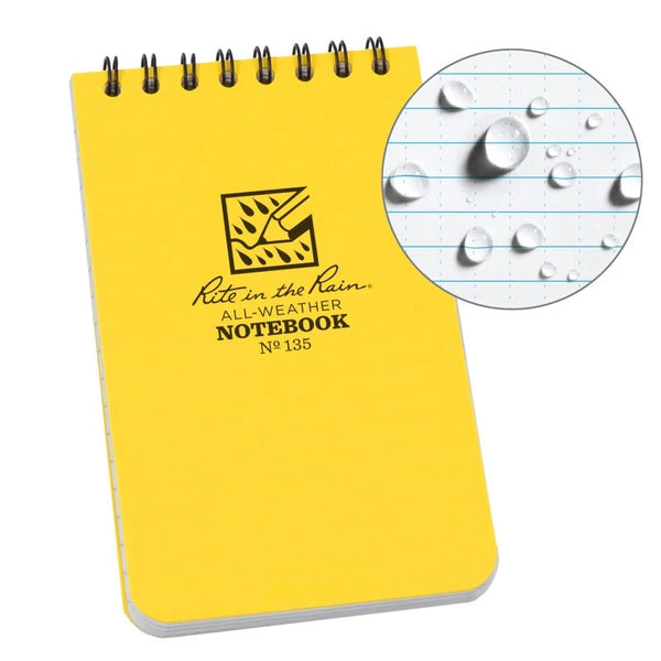 3″ x 5″ Rite in the Rain® All-Weather Top Spiral Notebook — Field Notebook
