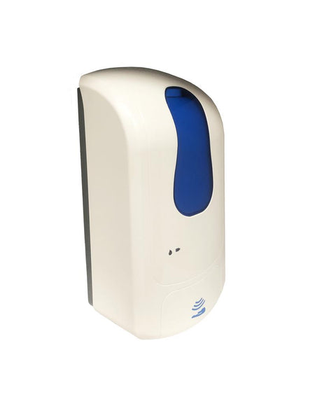 JANITORI™ Wall Mounted White & Blue Automatic Soap Dispenser — Cleaning Product