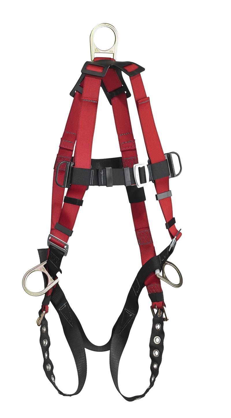 Dyna-l Universal Work Positioning Harness With Tongue Buckles Leg Strap Connectors — Fall Protection Harness