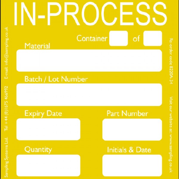 "In Process" Quality Control Labels — Quality Control Label