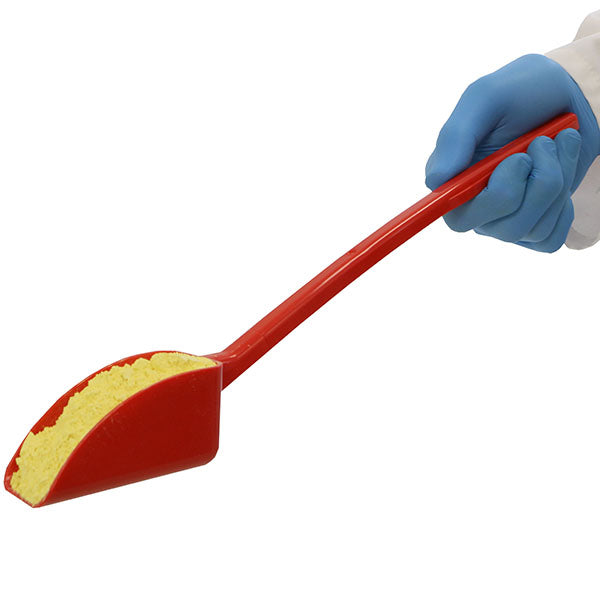 Red HDPE SteriWare® Long Handled Scoop — Powder Sampler