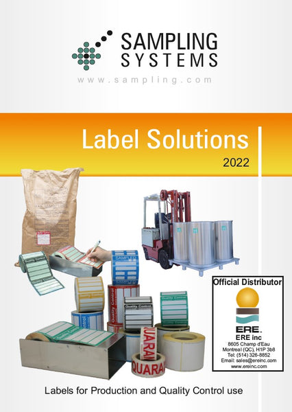 Sampling Systems Labels For Production & Quality Control Use