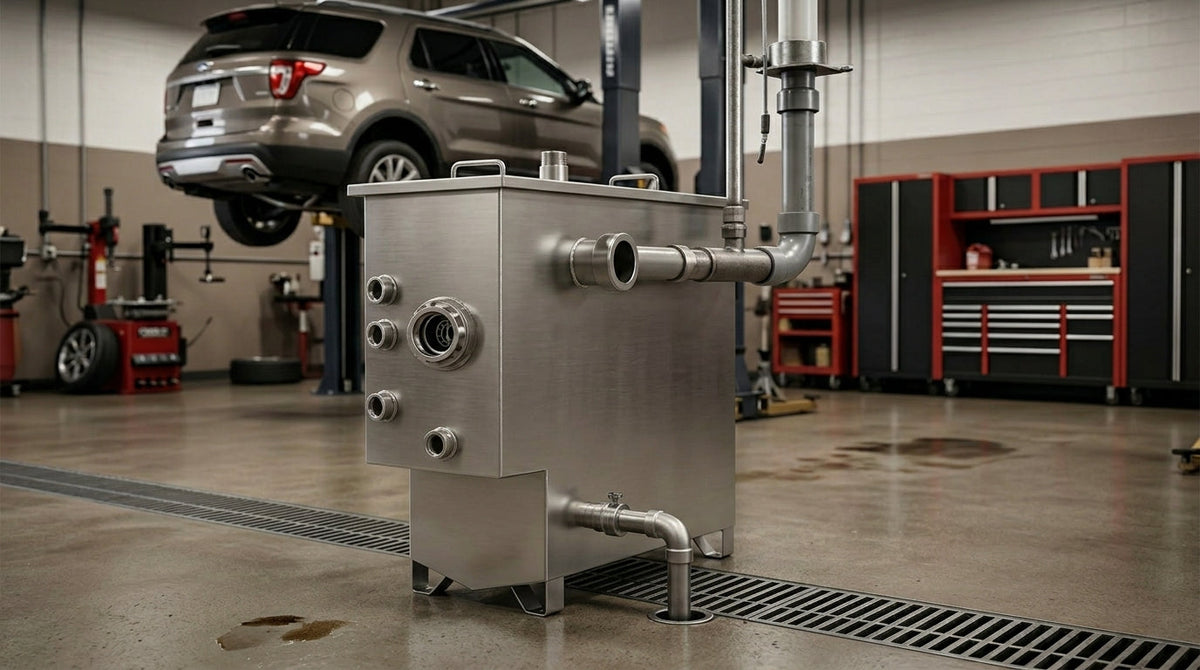 Séparateur eau-huile OlioSep™ installé dans un atelier automobile au Canada