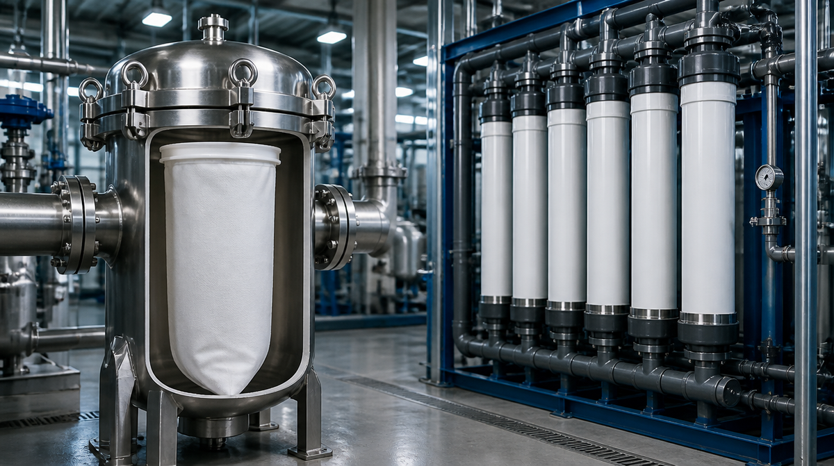 Bag filter housing vs cartridge filter housing comparison in industrial liquid filtration setting