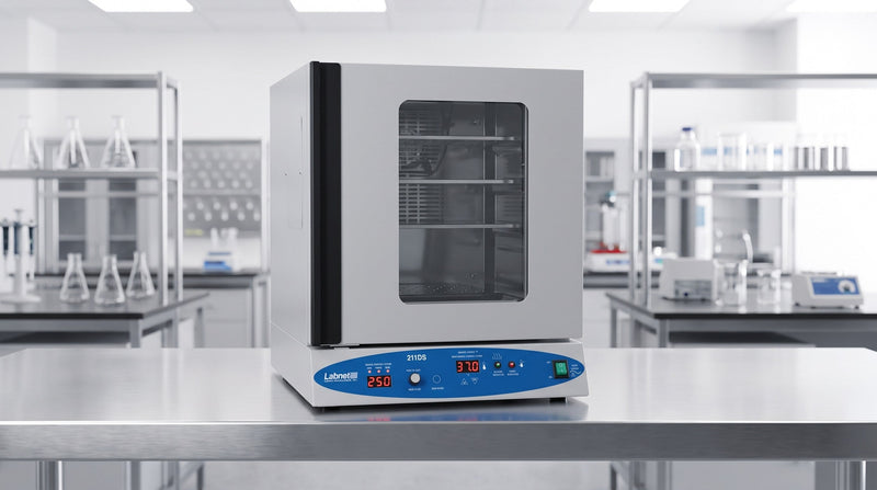 Labnet 211DS shaking incubator on a stainless bench in a laboratory