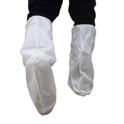 Hansler Shopify CDN (distributor). White microporous CoverMe XP boot covers (1993) worn over dark pants on clean white b