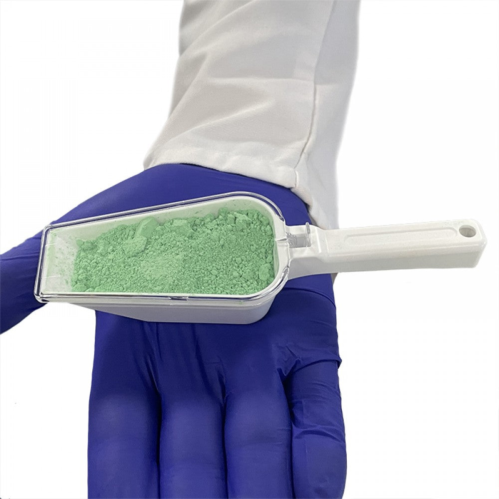 White GMP Sample Scoop With Lid PS SteriWare PharmaScoop®