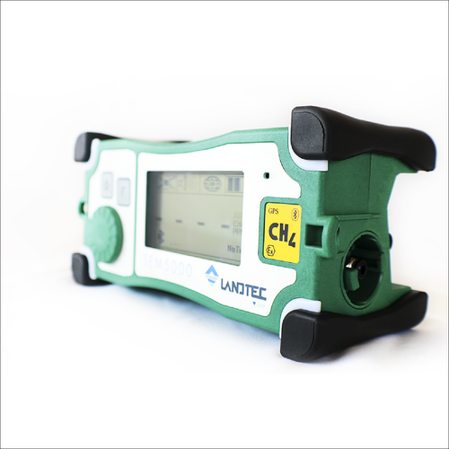 LANDTEC SEM5000 (QED's brand) confirmed via Read: green/white rugged handheld with CH4 display + LANDTEC logo, matches E