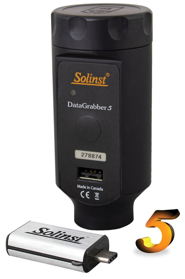 Manufacturer (Solinst) datasheet 2x image. Correct product: Solinst Model 3001 DataGrabber 5 with USB connector accessor