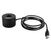 Solinst Desktop Reader 5 USB Assembly (black cylindrical optical reader puck w/ gold Solinst logo + coiled HI-SPEED USB 