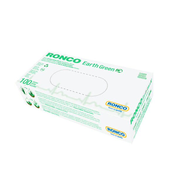 Manufacturer (roncosafety.com) original, 630x630, clean white bg. RONCO Earth Green dispenser box, 100 gloves, model 939