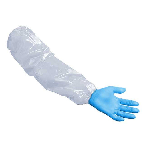 RONCO CoverMe 18in polyurethane PU sleeve 5.5 mil, white, elasticized ends. From Canada Glove Supply BigCommerce CDN. Bi