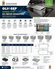 OlioSep Garage Type Oil/Water Separators — models, specifications, how it works, accessories & options (EN)