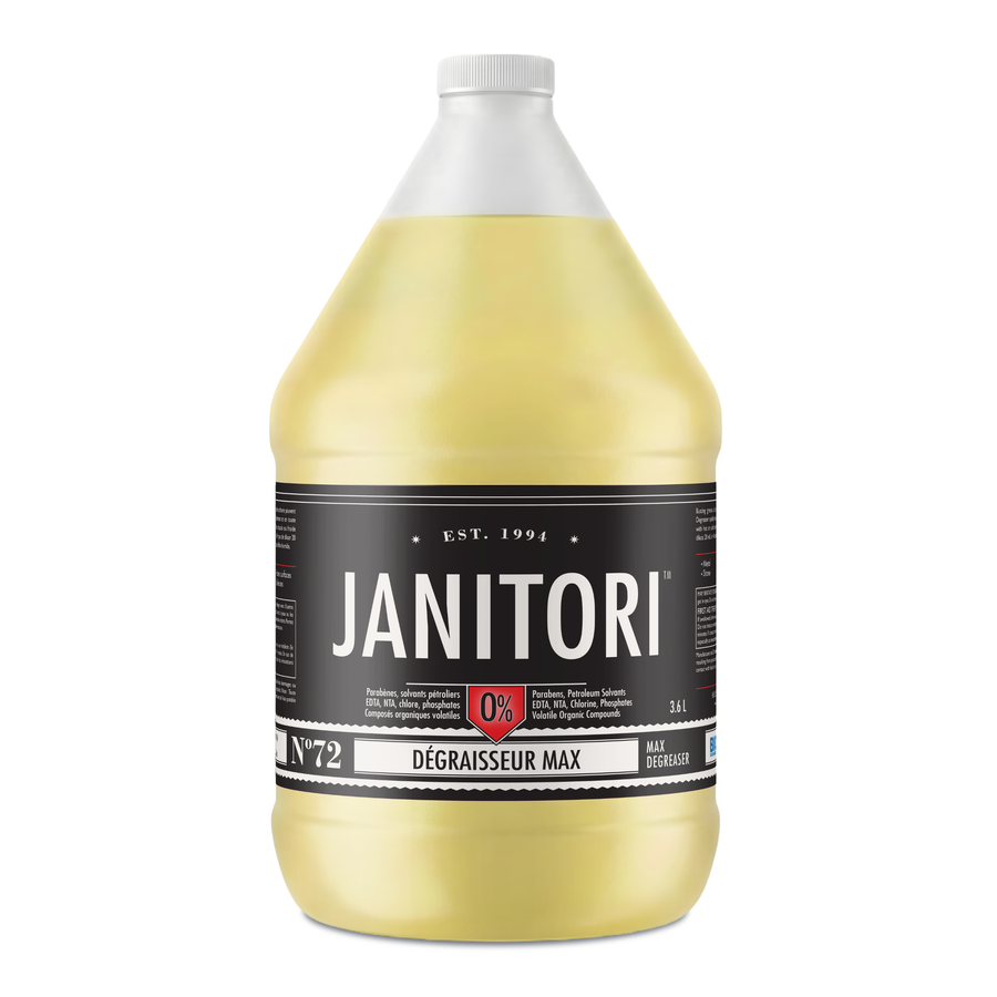 JANITORI Degreaser MAX No.72 - Heavy-duty industrial plant-based degreaser, Made in Canada