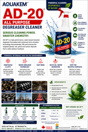 AD20 Red Label all-purpose degreaser cleaner product brochure — features, ideal applications, directions and recommended dilution