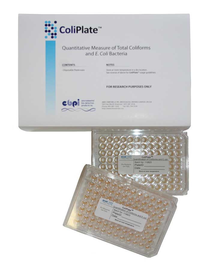 EBPI/biotoxicity.com (distributor for Bluewater Biosciences) BoxPlate image, 700x907 real px. Shows white ColiPlate kit 