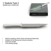 White PS Standard Width Blade SteriWare® V-Spatula (CLOSED)