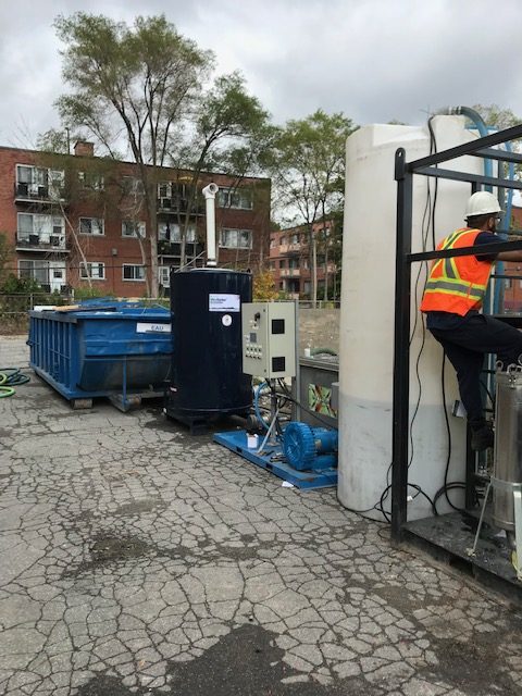 ERE remediation equipment on a job site