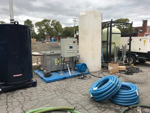 ERE remediation equipment on a job site