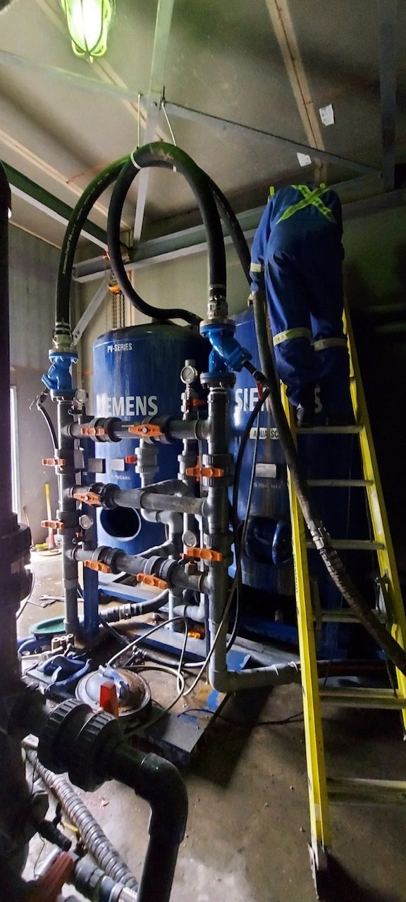 ERE remediation equipment on a job site
