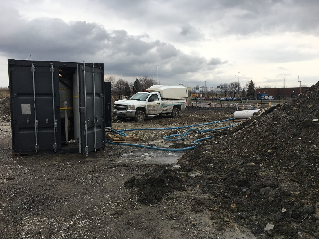 ERE remediation equipment on a job site