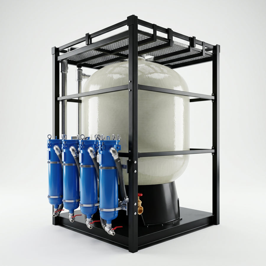 WATERPODS 75™ Cage Water Filtration System — studio render