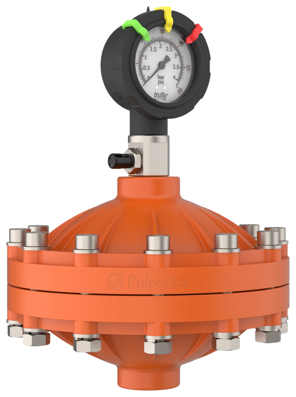 Icon PulsePro PF Gas-Filled Pulsation Dampener with Pressure Gauge